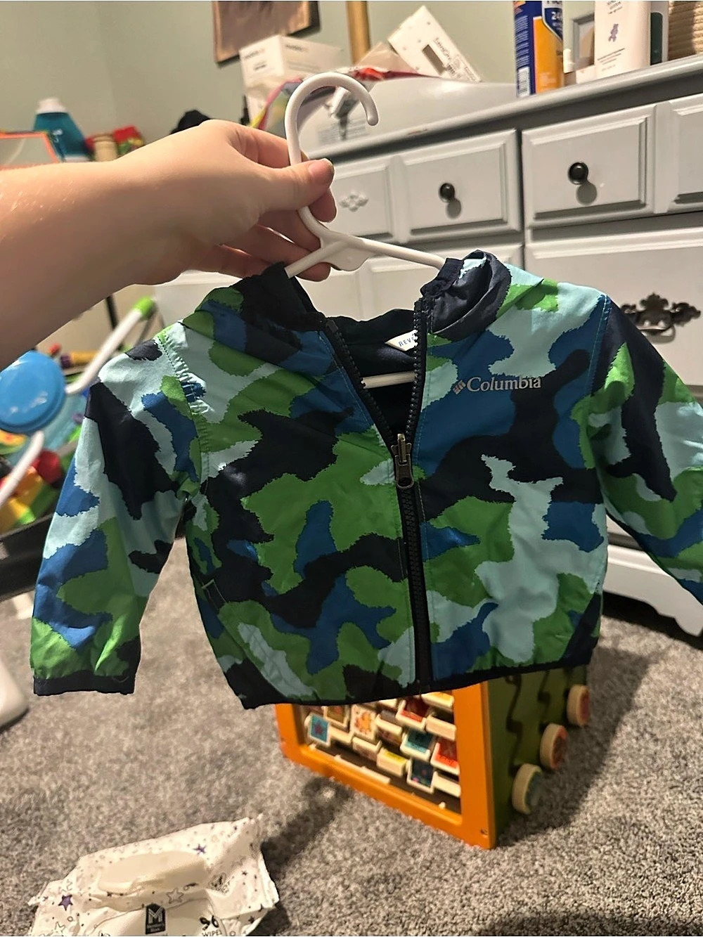 Columbia Lightning Lift Jacket Kids Camo Blue & Green